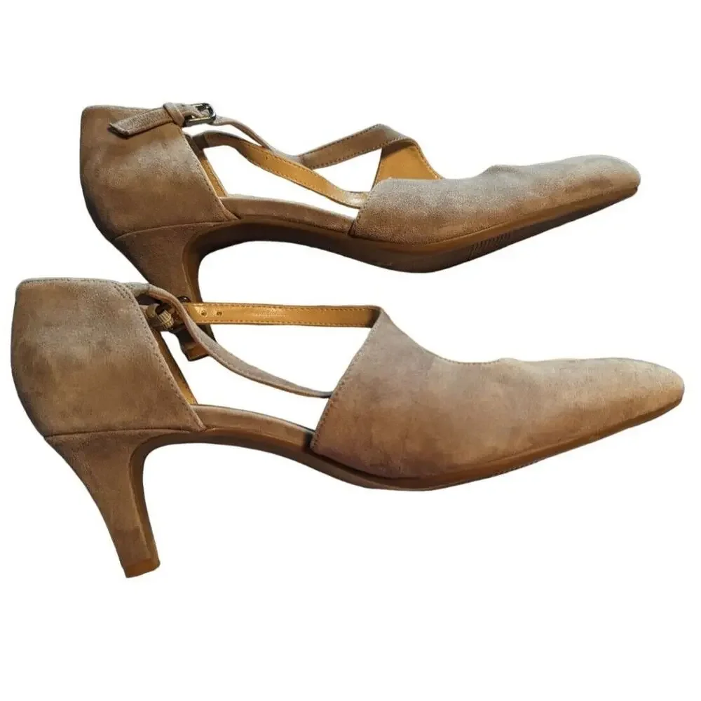 Naturalizer Okira Size 10N Narrow Gray Suede Leather Pointed Toe Pumps
